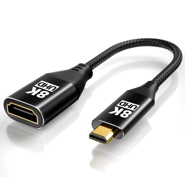 KOMGILK 8K Micro HDMI to HDMI Adapter, Micro HDMI Male to HDMI Female