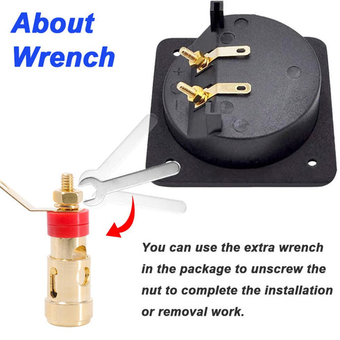 Speaker Box Terminal Cup, 3.1” Round Push Spring Loaded Jacks, Double Binding Post Terminal Plates, 6 Pack