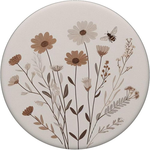 Floral Boho Beige Tan Flower PopSockets Standard PopGrip