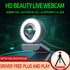 DOITOOL 4k Auto-Focusing USB Webcam with Fill Light and Mic, High Definition Computer Camera for Live Streaming, Video