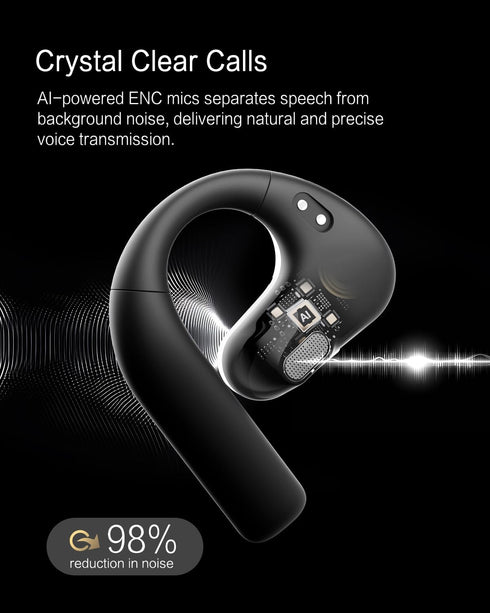5.4 w/16.2mm 50H 3 IPX5, Open Ear Headphones, Dynamic Bass Boost Bluetooth Air Conduction Wireless Earbuds Large