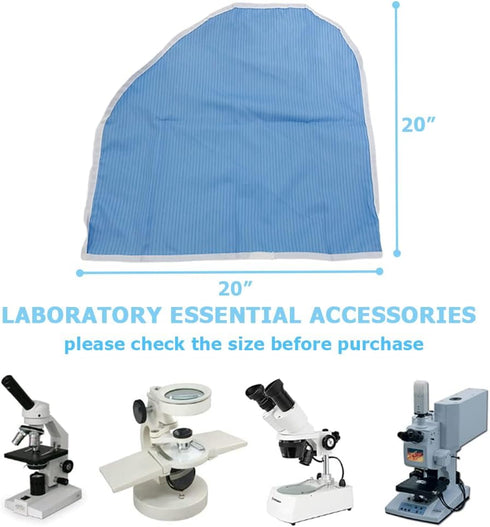 Microscope Dust Cover for Full Size Standard Microscopes - ESD Material, 20"L x 20"W Lab Accessories