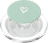 White Minimalist Green PopSockets PopGrip Heart for MagSafe