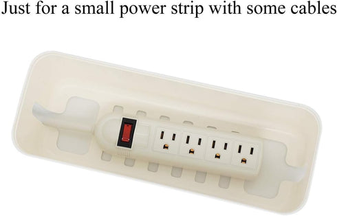 Changsuo Small White Cable Management Box | Extension Cord Organizer for Power Stripe Surge Protector Wire Hider