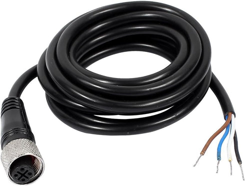 uxcell M12 Female Straight 4 Pin Connector, 2M Aviation Socket Electrical Cable