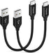 etguuds 1ft USB Type C Cable 2-Pack, 4.2A Fast Charging, Braided, Compatible with Samsung Galaxy S20, S10, Note 20,