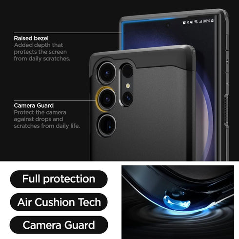 Galaxy S23 Ultra Case (2023) - Spigen Tough Armor in Black - Ultimate protection and style for your device.
