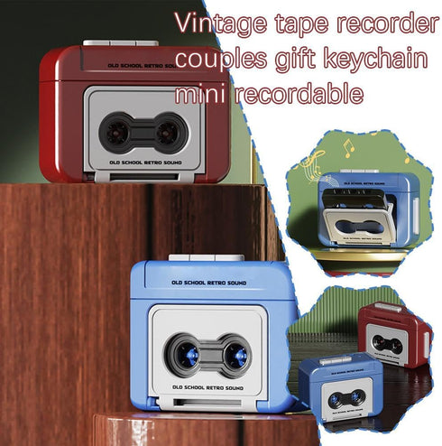 Generic Cassette Backpacks, Creative Mini Tape Recorder Keychain Portable Retro Recorder Keychain, Retro Player Pendant