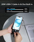 VRURC Portable Charger Power Bank, 10000mAh, 22.5W Fast Charging, Built-in USB-C Cable for iPhone 15, Black