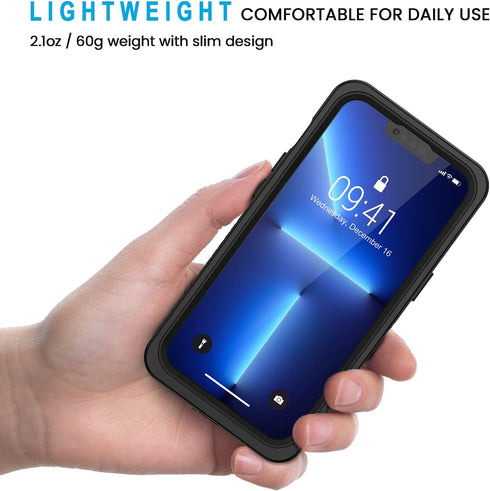 Lanhiem for iPhone 13 Pro Max Case, IP68 Waterproof Dustproof Shockproof Cases with Screen Protector, Full Body Protective Front and Back Cover for iPhone 13 Pro Max - 6.7 inch (Black)