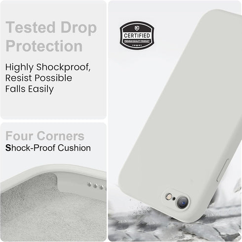 Vooii iPhone SE Case 2022/3rd/2020 & iPhone 8/7 - Upgraded Liquid Silicone, Square Edges, Camera Protection, Soft