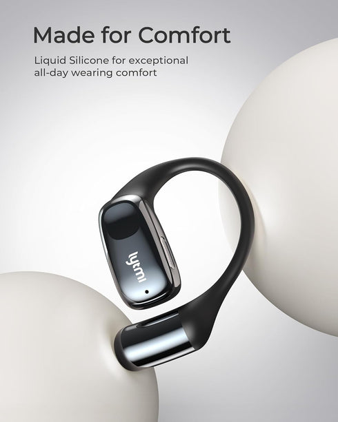 Lytmi CozyFit Open Ear Headphones, Ultra-Light Wireless Earbuds, Bluetooth 5.4, 30 HRS Playtime, IPX5 Waterproof (Black)