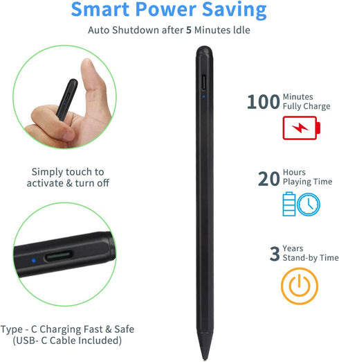 Evach Stylus Pens for Lenovo Tab P12/P11 Pro, High Sensitivity Digital Pencil with 1.5mm Ultra Fine Tip, Black