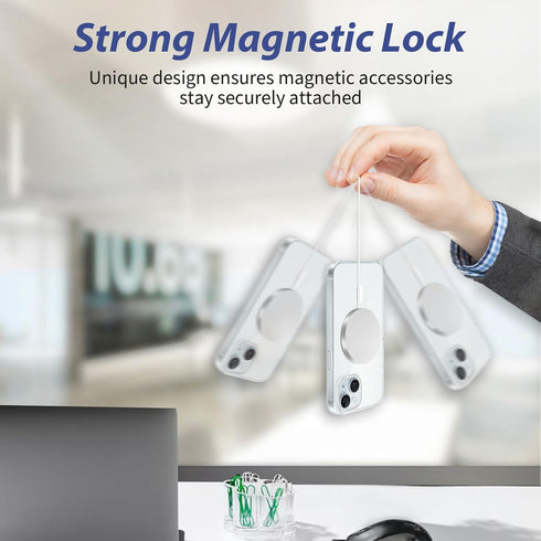 LXUEJIE 10 Pack (5 Silver+5 Universal Metal Rings, Magnetic Ring for Phone Cases & Wireless Charging Magnetic Ring