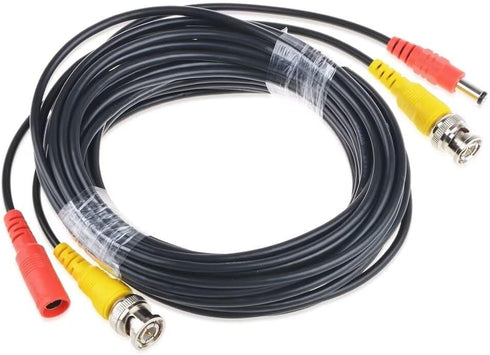 MDCGPower 50ft Black BNC Video Power Siamese Cable Compatible with Analog AHD CVI