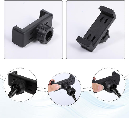 Psiriol 2 17mm Pcs Ring Light Phone Holder Replacement Clamp, Rotating Ball Head, Phone Ball Mount for Tripod Monopod