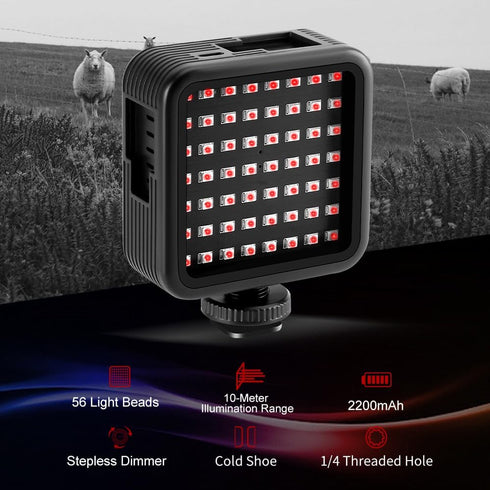 Mini IR Night Vision Light, Infrared Photography Light for Night Vision Video Recording