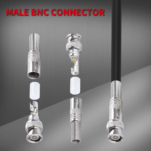 DAIERTEK 24pcs RG59 RG6 BNC Connectors, Male Solderless Compression Connector for CCTV Coax Cable