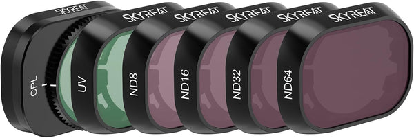 SKYREAT ND Filters Set for DJI Mini 4 Pro Accessories, 6 Pack (CPL, UV, ND8, ND16, ND32, ND64)