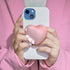 Expandiing Moblile Cell Phone Grip Heart Shape Glass Holder for Smartphones, Cellphone Collapsible Stand( Pink