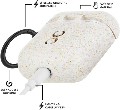 Case-Mate Protective AirPod Case Cover, Soft Silicone with Keychain Ring for Apple AirPods Series 1 & 2