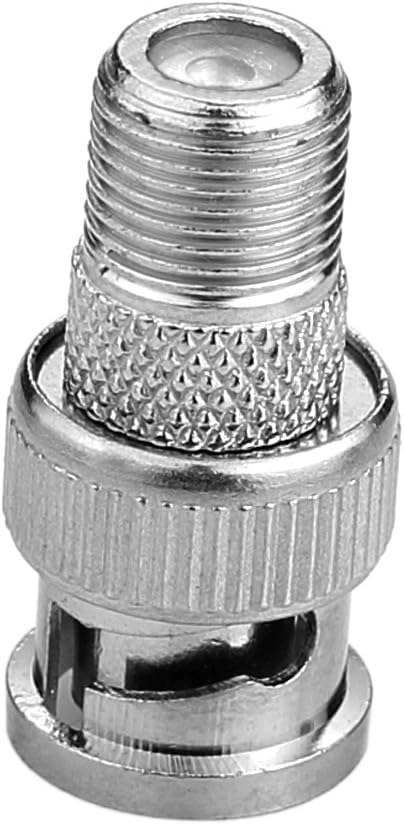 BNC Male Plug to F Female Jack Adapter, Coax Connector Coupler, CCTV Camera (Pack of 5)