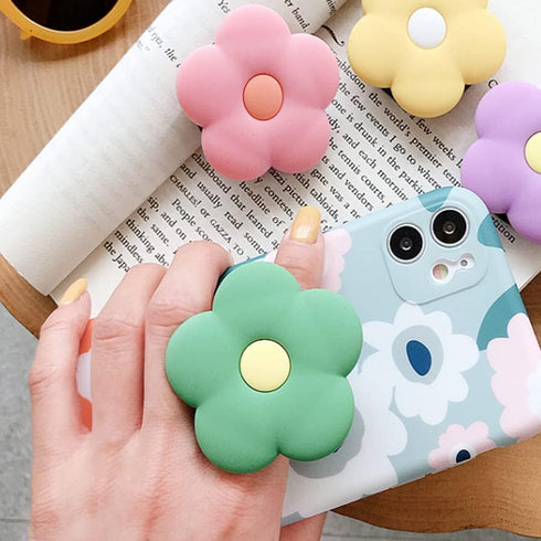 Phone Ring Holder Universal Collapsible Flower Mirror Grip and Stand for Phones and Tablets, Pack of 2
