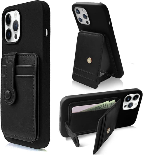 M-Plateau Stick On Phone Wallet, Card Holder with Elastic Magnetic Closure, Slim Holder with 3M Adhesive for iPhone 14