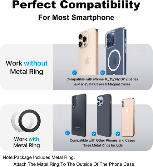 EZHIZHEYU Backpack Magnetic Cellphone Holder For Strap - Phone Shoulder Strap Clamp Mount with Phone Protected Lanyard