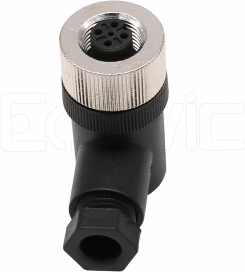 Eonvic M12 4 Pin Female Connector, 12mm A Code Right Angle Industrial Circular Connector, Unshiled Field Assembly Wireable Sensor IP67 250V 4A AC/DC 2pcs