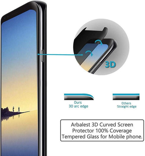 LYWHL 3 Pack Privacy Screen Protector for Note 8/Note 9, Anti-Spy Tempered Glass Film, Black