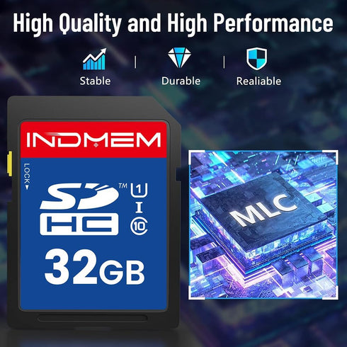 elecacc 32GB 2 Pack U1 10 32GB(2pc) SD Card, SDHC Memory Cards UHS-I Class High-Speed Full HD Video, Secure Digital