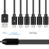 Poyiccot 6 in 1 Micro USB Splitter Cable, USB 2.0 Type A Male to 6 Micro USB Male Adapter for Cell Phones, 1.5ft
