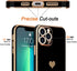 Teageo Cute Love-Heart Luxury Bling Plating Case for iPhone 13 Pro Max, Soft Back Cover with Raised Camera Protection,