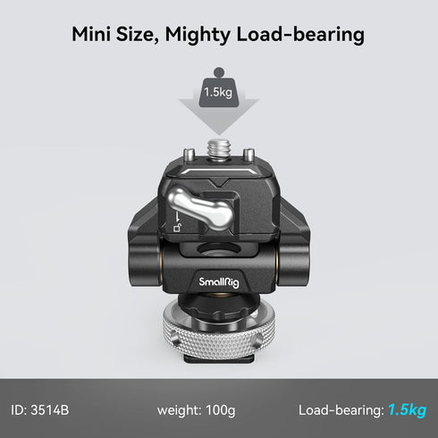 SmallRig Quick Release Camera Monitor Mount with Cold Shoe, Supports 360° Swivel and 170° Tilt for 5" & 7" Monitors