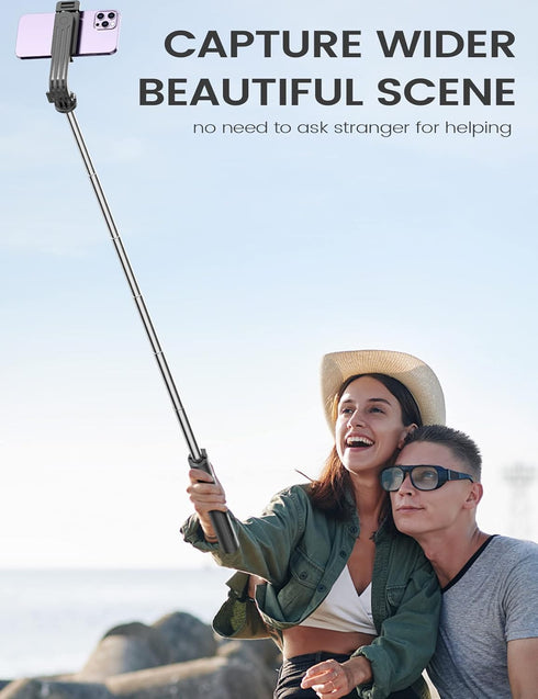 Portable 5 in 1 Selfie Stick Phone Tripod with Remote, Wireless Tripod for Cell Phone Compatible with iPhone 15/14/13