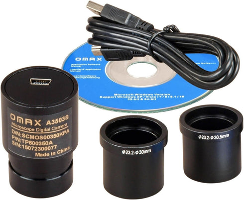 OMAX 640x480 USB Digital Microscope Camera Compatible with Windows XP to Windows 10