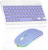 Rechargeable Bluetooth Keyboard and Mouse Combo, Ultra Slim for Amazon Fire HD 10 and Bluetooth Devices (Lavender