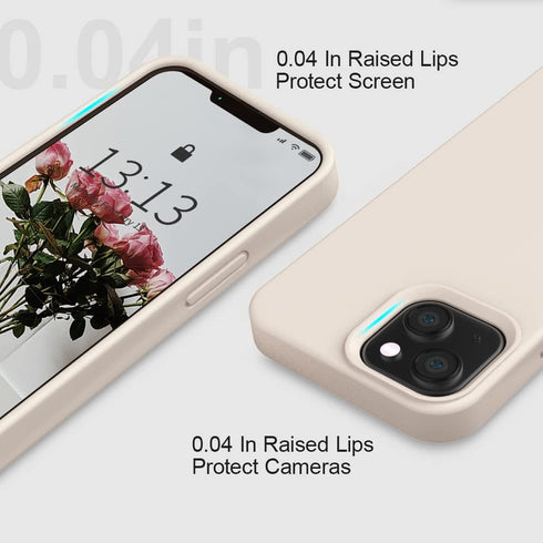 SOH iPhone 13 Phone Case - Slim Shockproof Soft Anti-Scratch Microfiber Lining, Liquid Silicone Protective Bumper