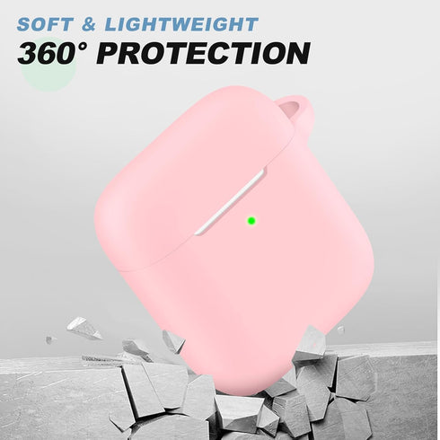 for AirPods Case Cover, Soft Silicone Protective Cover with Cleaner Kit, Compatible with Apple AirPods 2nd 1st