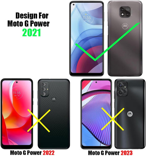 3 Pack Tempered Glass Screen Protector for Motorola Moto G Power 2021 and 3 Pack Camera Lens Protector, 9H Hardness,