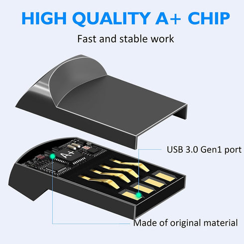 EASTBULL 16GB 2.0 5 Pack FAT32 16 5 1 USB Small Flash Drives with A USB-C Adapter, Mini USB Drives Small Thumb Drive GB