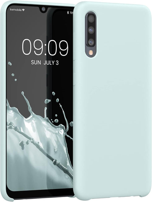 kwmobile TPU Silicone Case for Samsung Galaxy A50, Soft Finish Phone Cover in Cool Mint