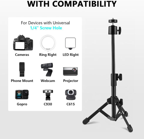 PIOENIMAGE C922 C930e C920S C920 C615 C960 C920x Webcam Tripod Stand, Desk Tripods Webcam Mount with Phone Holder