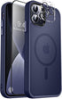 MOCCA Slim Shockproof Case for iPhone 13 Pro Max 6.7", Deep Blue, with MagSafe, Glass Screen & Camera Lens Protectors.