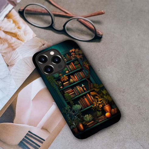 kiritfox 15 2-Layer Case Compatible with iPhone Pro Max,Hybrid Hard Shell,Shockproof Soft for Girl Women,Bookshelf Book