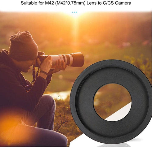 Macro Lens Adapter for M42 Screw Mount Lens to C/CS Camera, M42*0.75mm