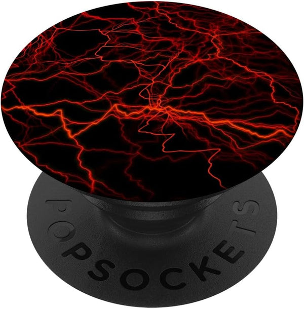Red Lightning Abstract Textures Gift PopSockets PopGrip: Swappable Grip for Phones & Tablets