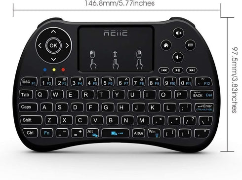 (Backlit Version) H9+ Mini Keyboard, 2.4GHz Wireless Mini Handheld Smart TV Remote Keyboard with Touchpad for PC,