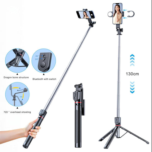 XIHAMA 1 17, 50 inch) Selfie Stick with Light, All in Extendable Tripod Stand with Wireless Remote, Portable Mobile
